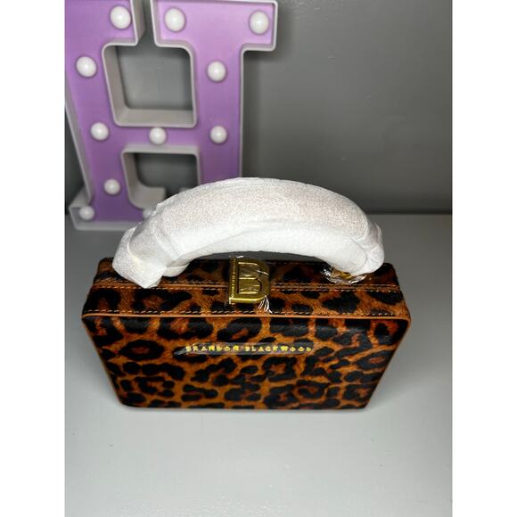 Brandon Blackwood Slim Trunk in Leopard Ponyhair with Brass Hardware - Picture 11 of 15